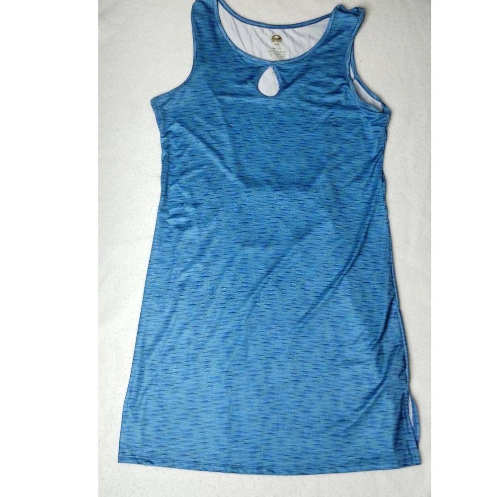 Paradise Bay Blue Sleeveless‎ Dress Keyhole Neck Casual Athleisure Size M